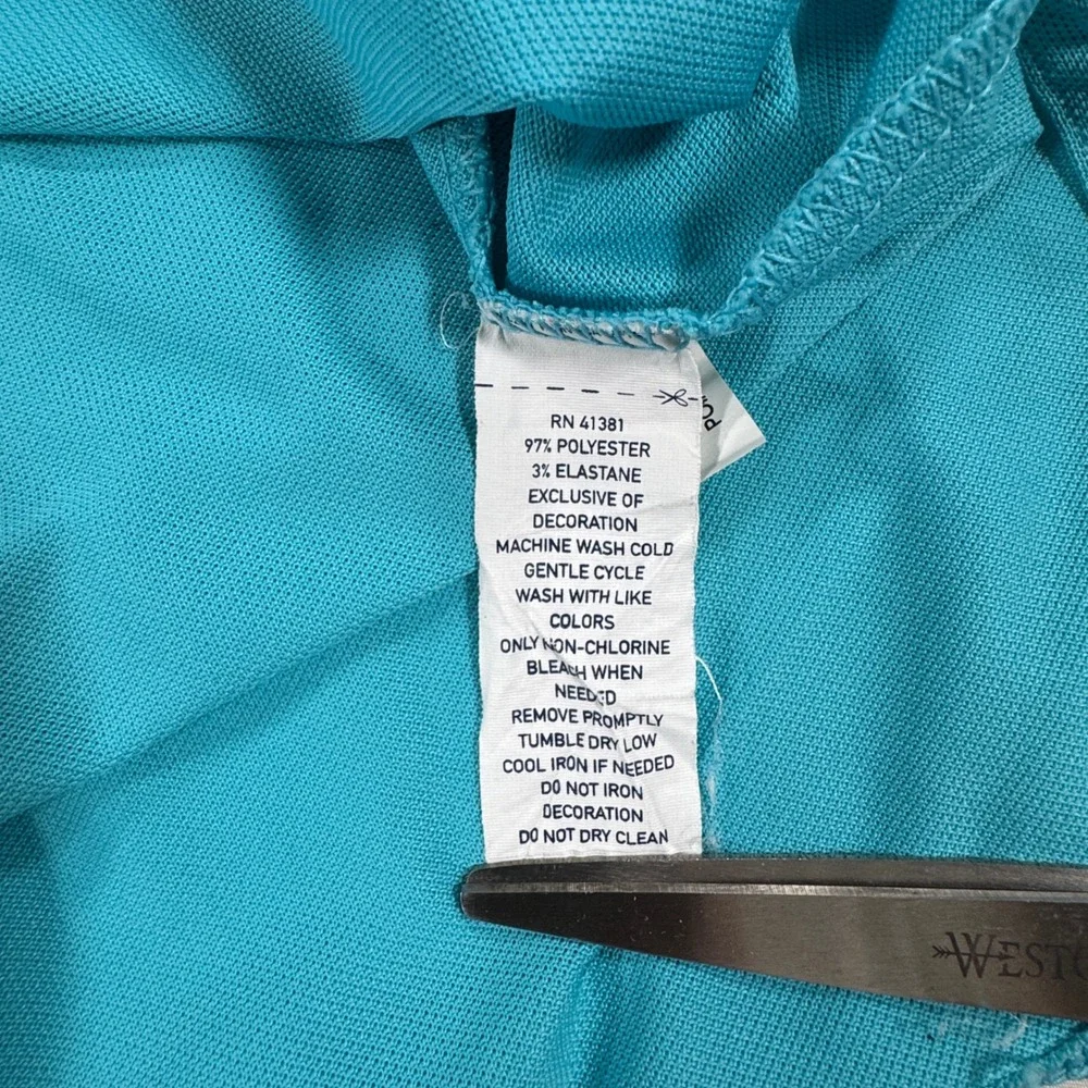 Polo Ralph Lauren Performance Polo Men's XXL Turquoise Blue Yellow Pony Preppy